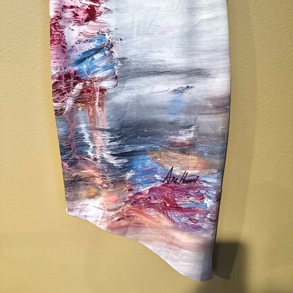 Le Galeriste Medusa Felicia Ponte Midi Wearable Art Dress Gray Pink Size Medium - Picture 5 of 8